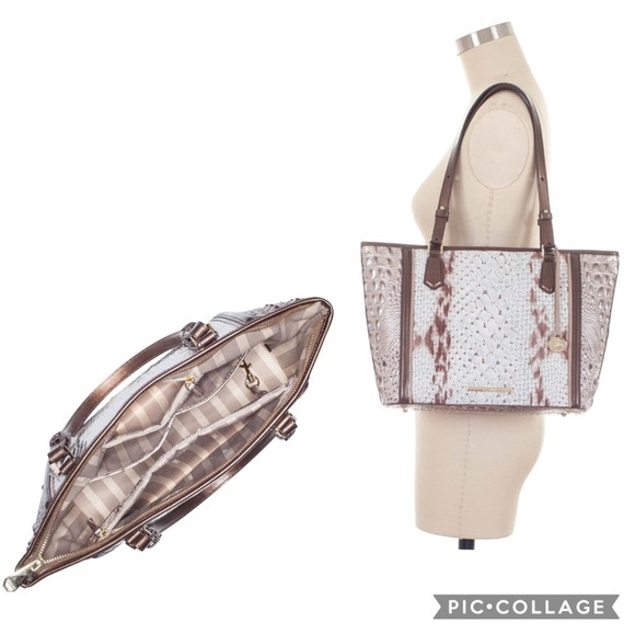 SALE💥💥NEW BRAHMIN MEDIUM ASHER CROC-EMBOSSED LEATHER SATCHEL SHOULDER‎ BAG - Picture 2 of 10